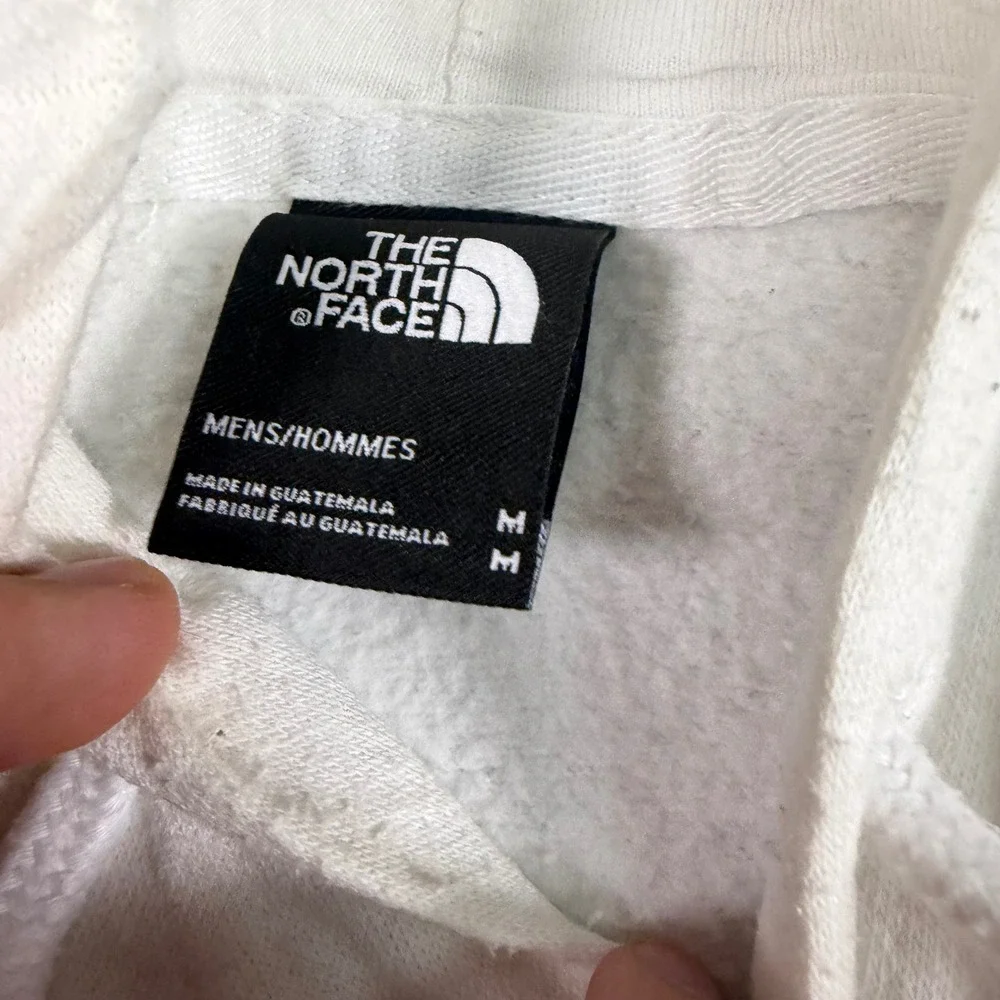 The North Face Mens White Graphic Logo Pullover Hoodie Sweatshirt Medium